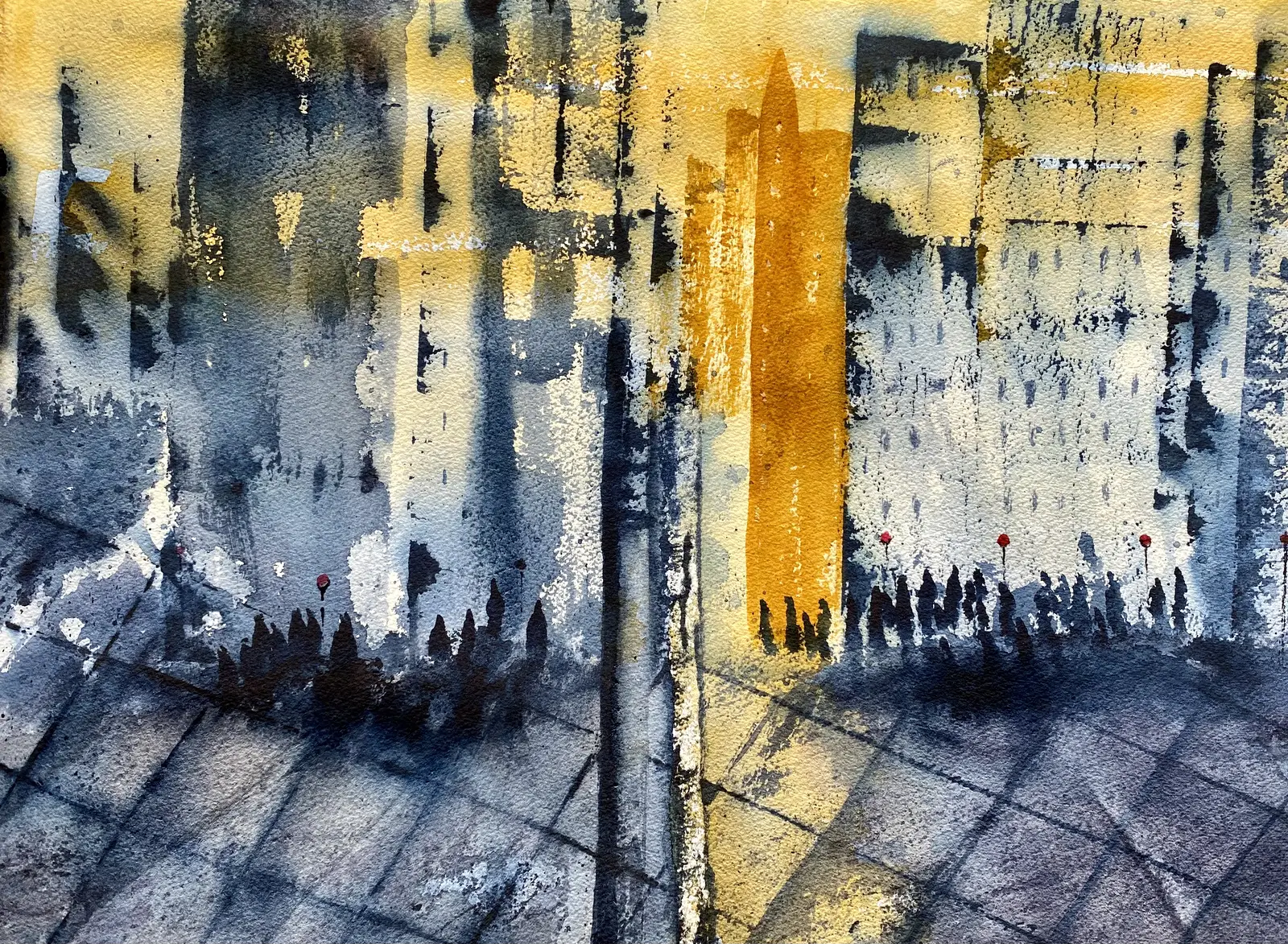 Akvarell Big City av Margareta Mattsson