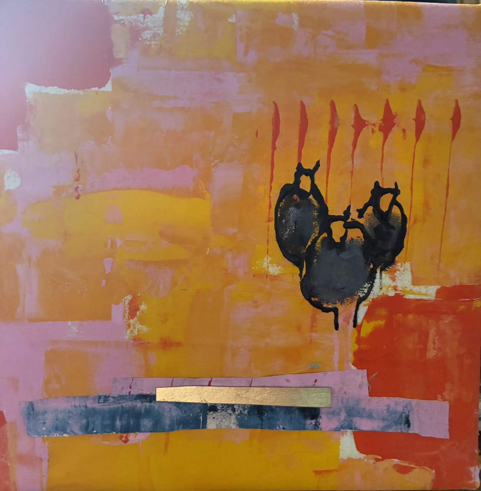 Akrylmålning Gillar orange av Marianne Björn