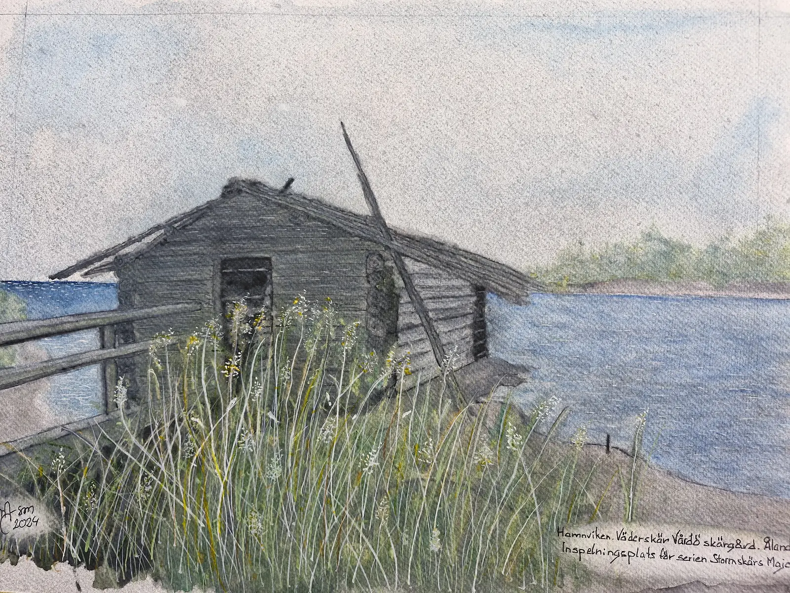Akvarell Väderskär av Max Jansson