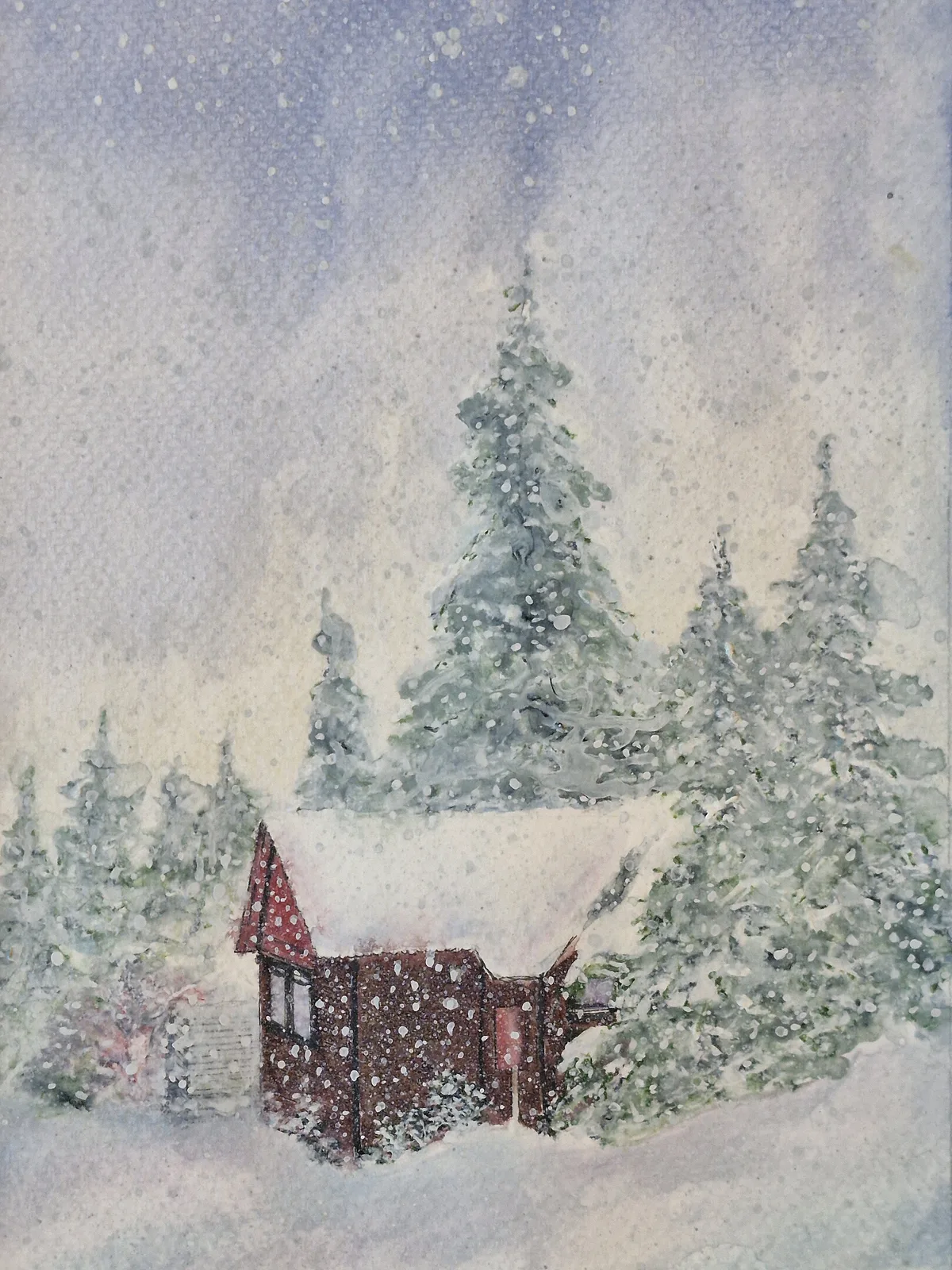 Akvarell Sälen av Max Jansson