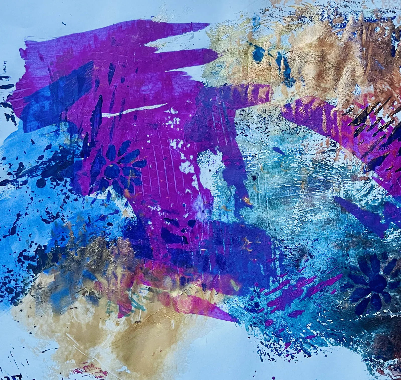 Akrylmålning Upplöst landskap av Gunilla Tuvin