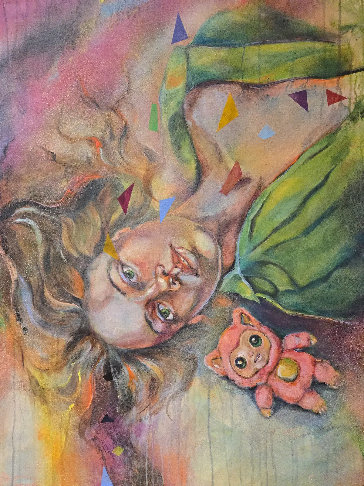 Akrylmålning Barndomsminnen. Multi-orientation artwork. av Lana BLINK