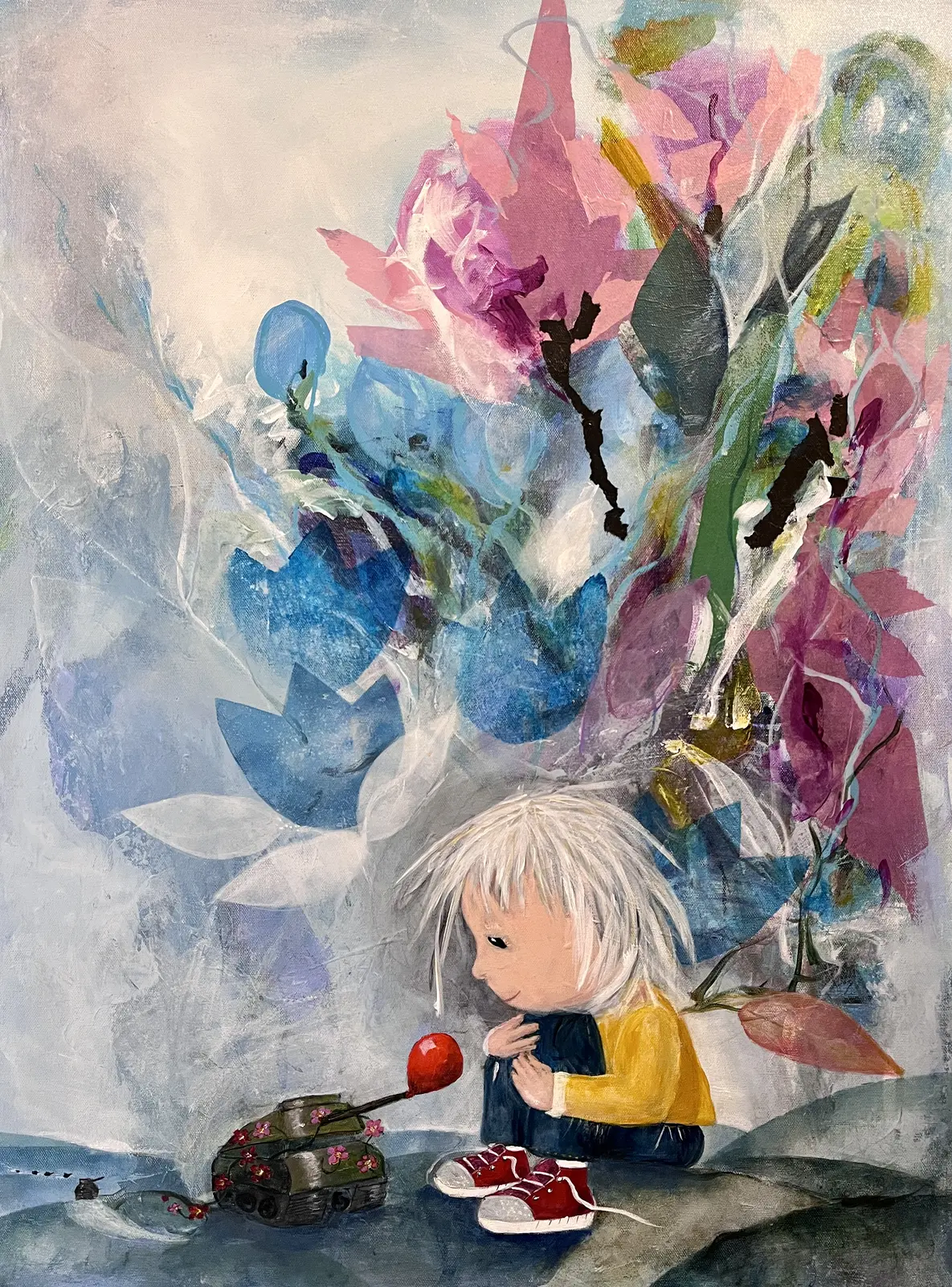 Akrylmålning NÄR BARNEN FÅR BESTÄMMA av Lena Lindstrand