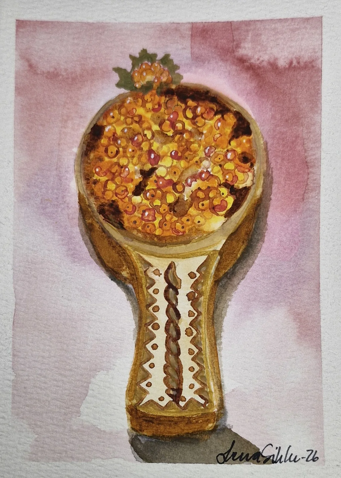 Akvarell Kåsa av Lena Sikku