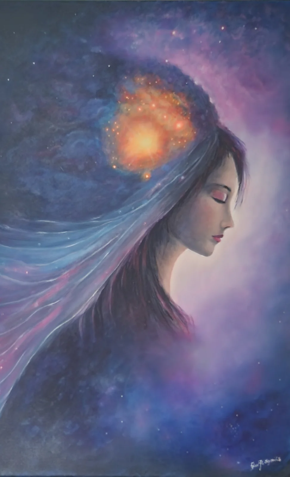 Akrylmålning Silent univers av Pia K. Egeriis