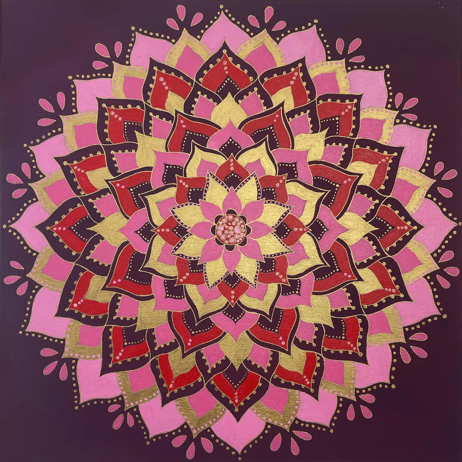 Akrylmålning Hearts av Maria Bhardwaj