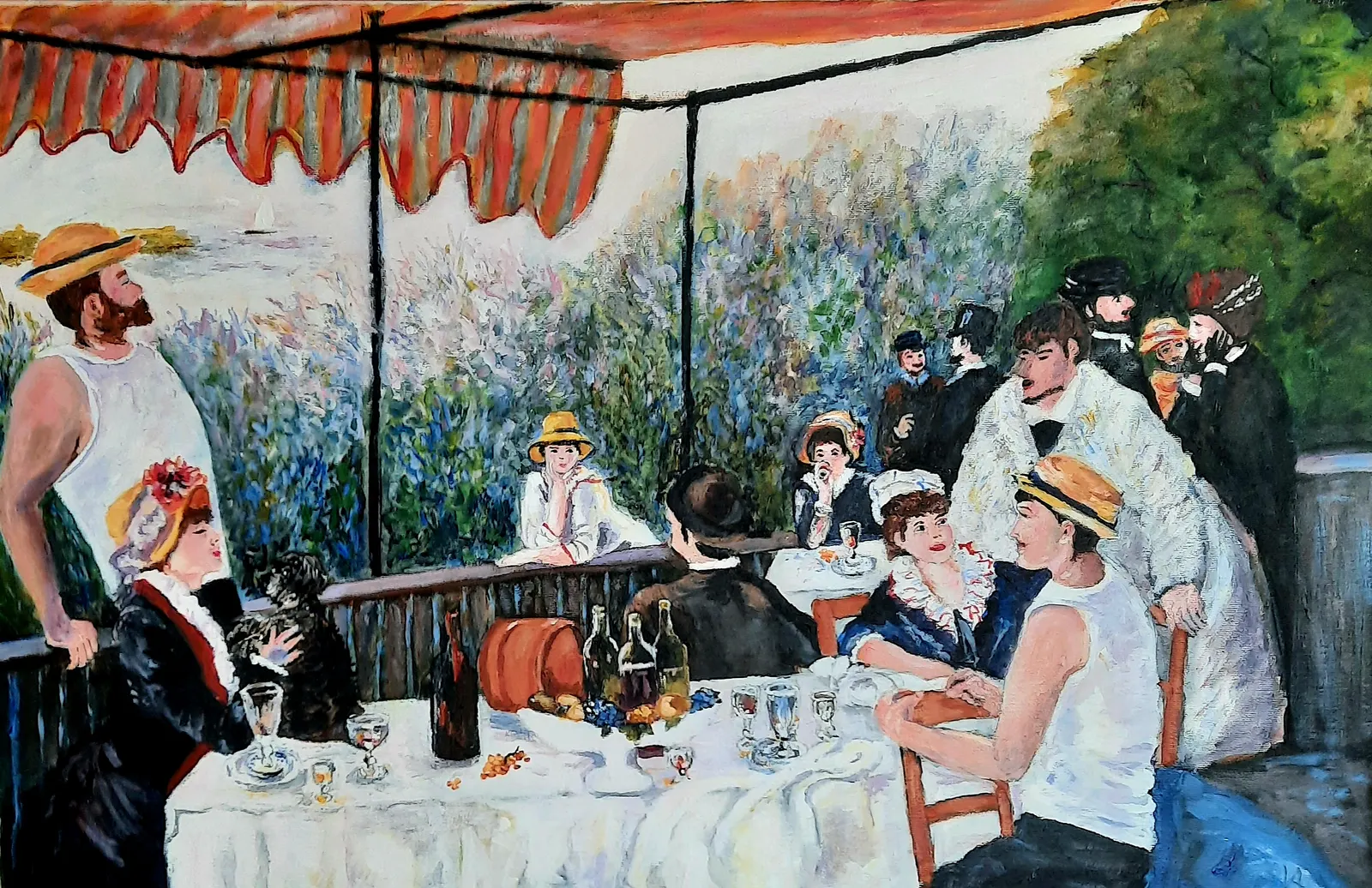 Akrylmålning Lunch på verandan av Vanja Antonsson