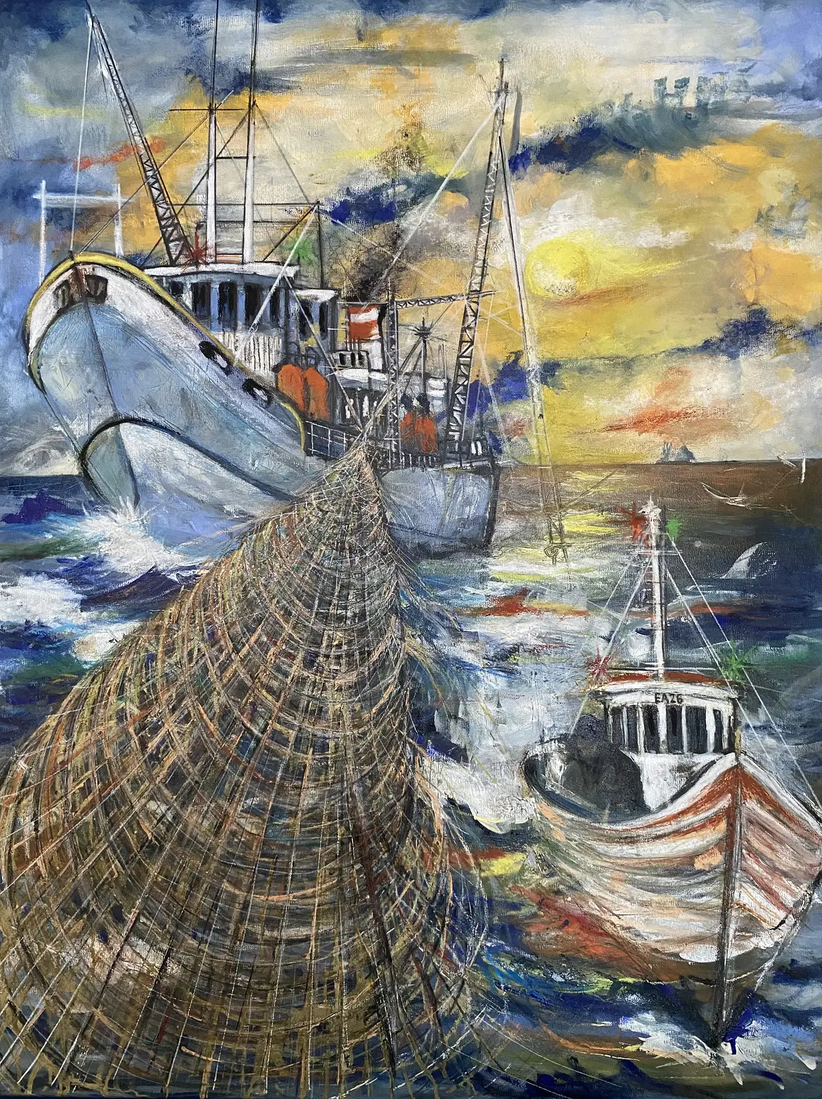 Oljemålning På sjön av Eugen Anghel