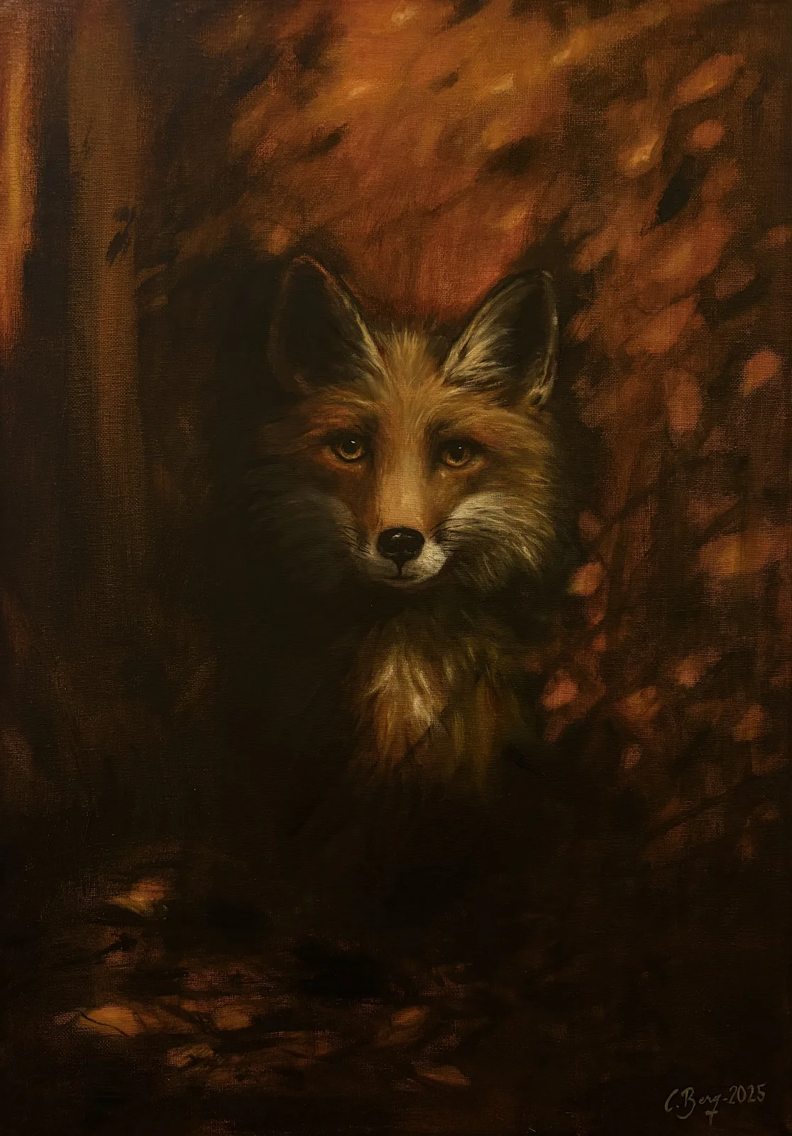 Oljemålning Hösträv av Caroline Berg