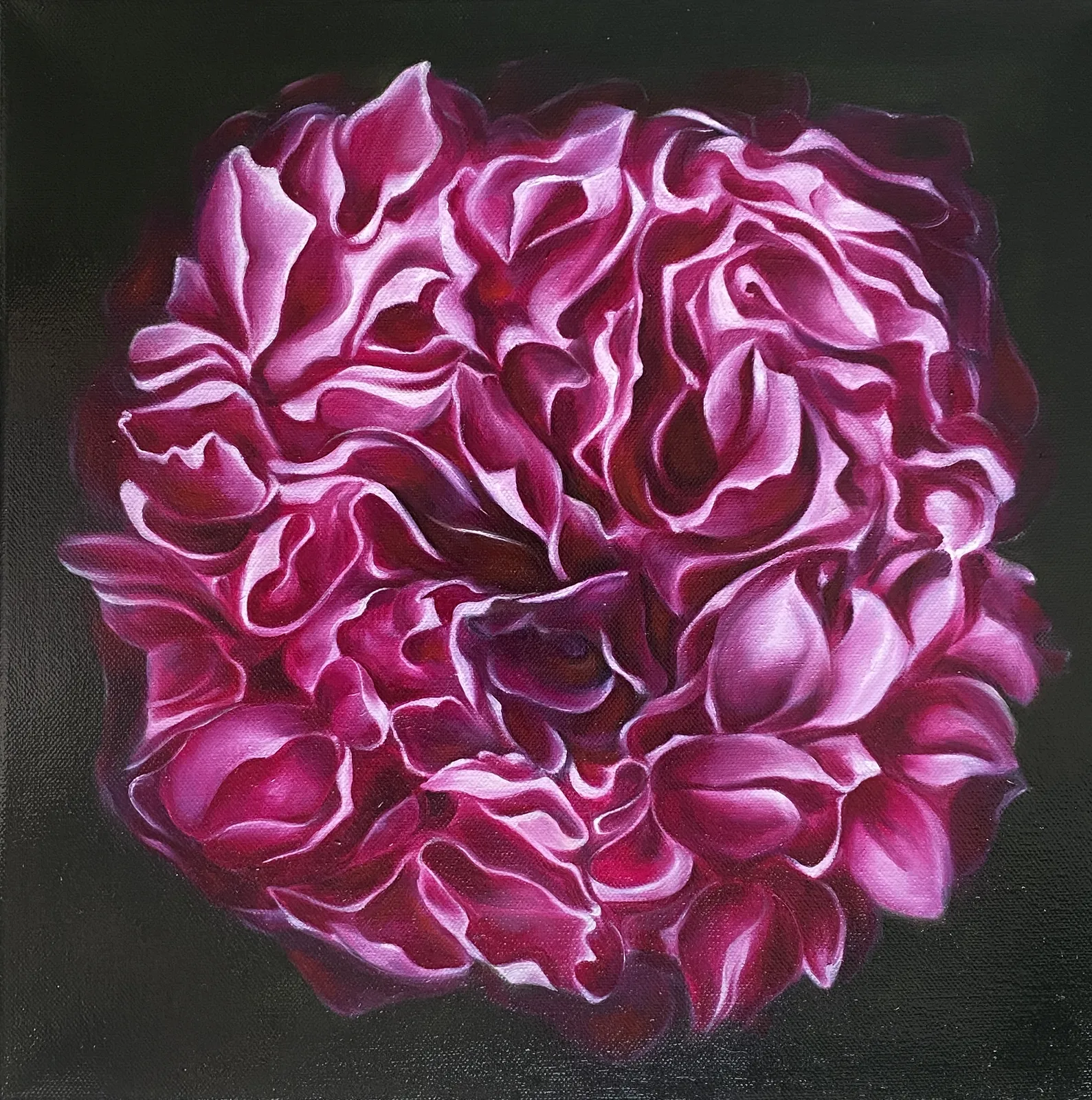 Oljemålning Labyrinth of Petals av Ulrika Muller