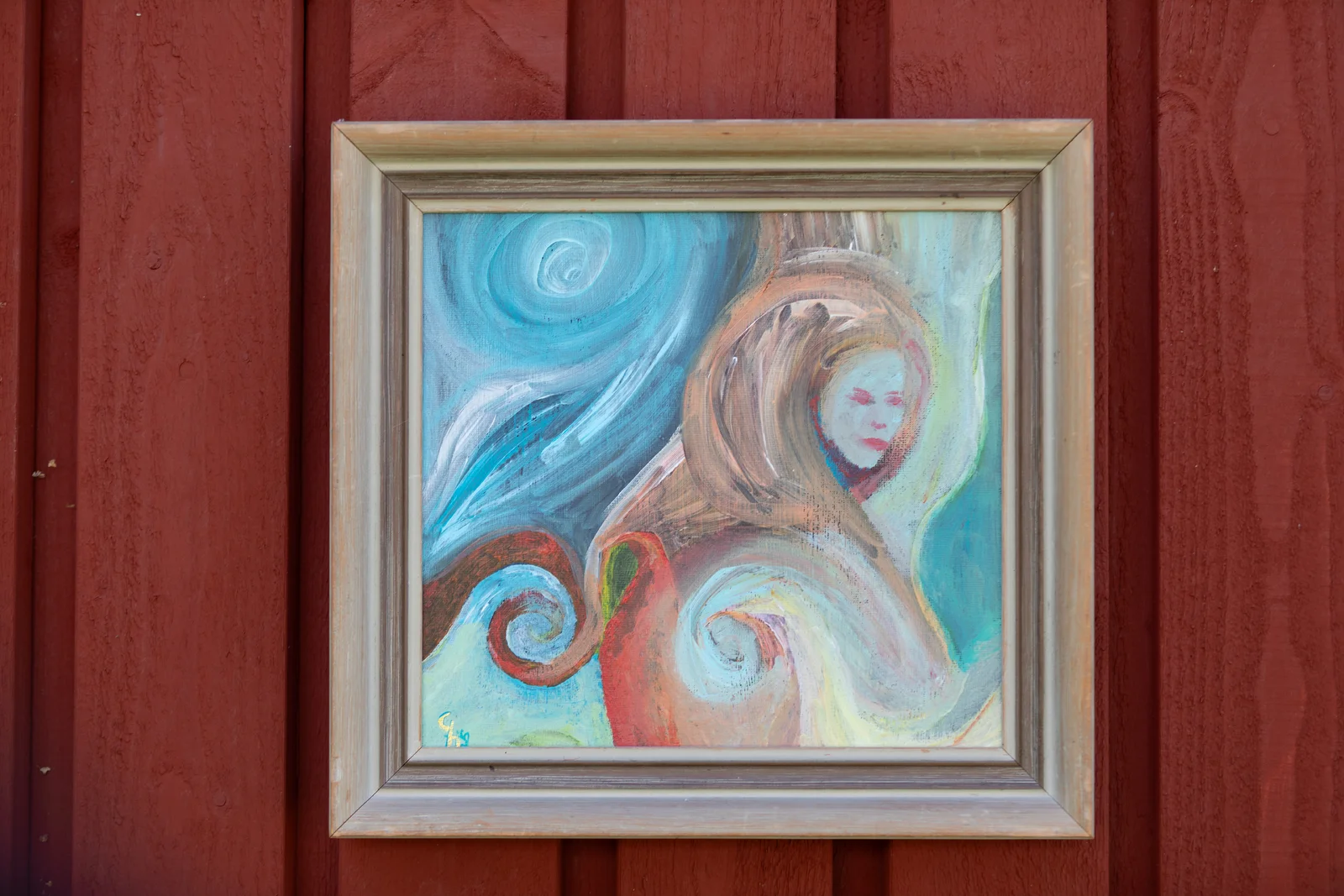 Akrylmålning Havsanda (ocean spirit) av Grietje Van Der Heide