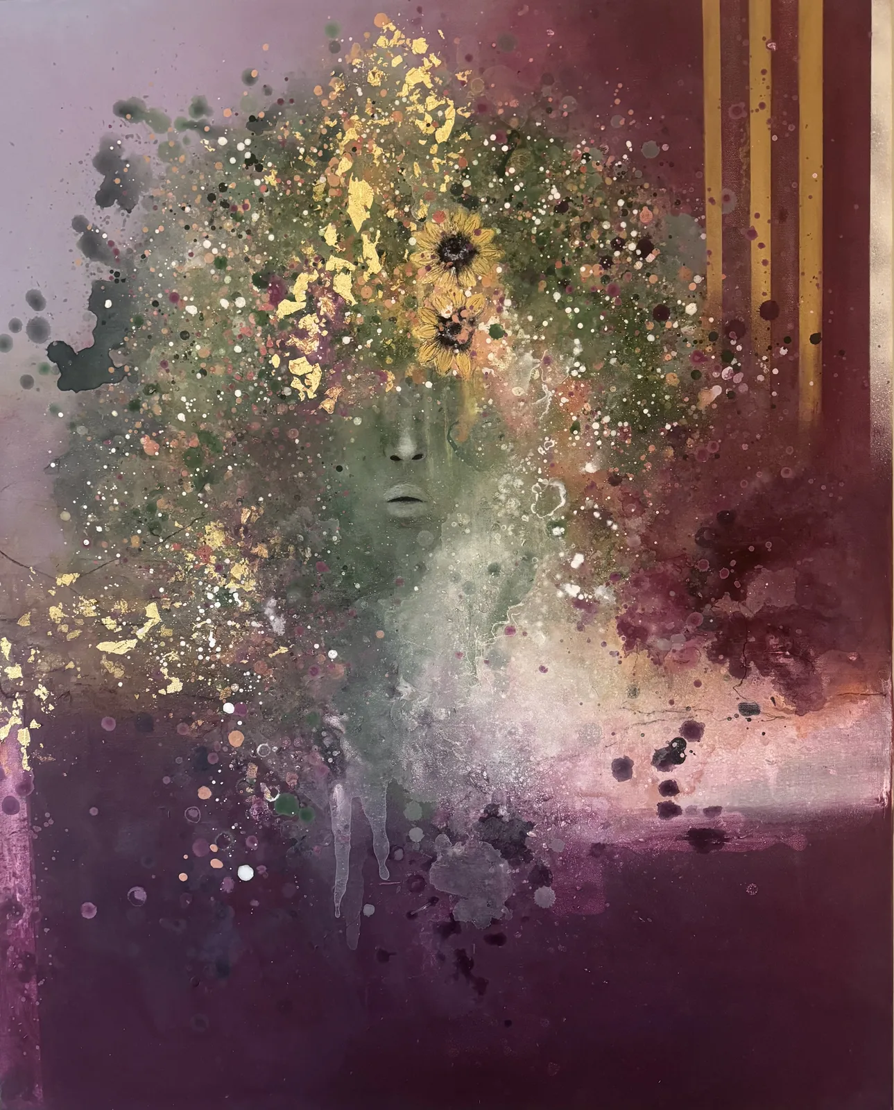 Akrylmålning Empowered by sunflowers, No 7 av Malin Bengtsson