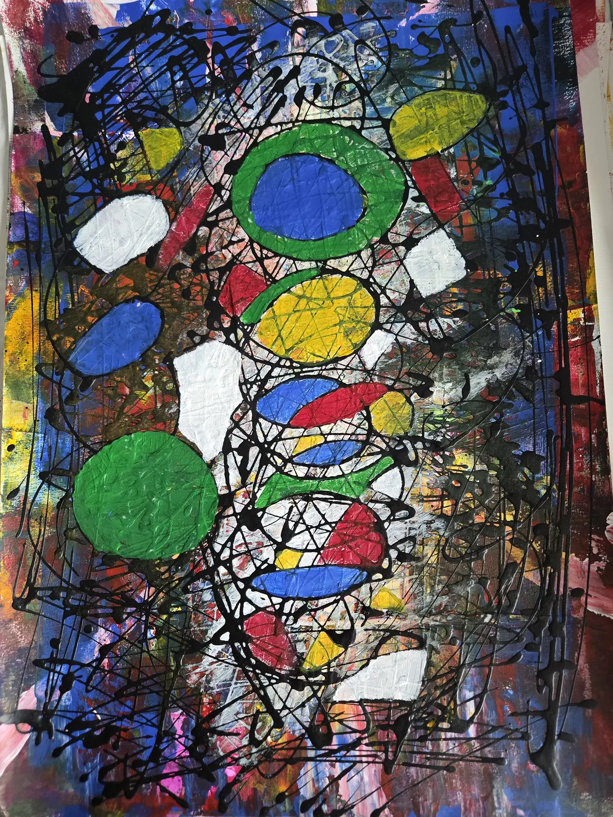 Akrylmålning Circles of C av Isabella Johannesson