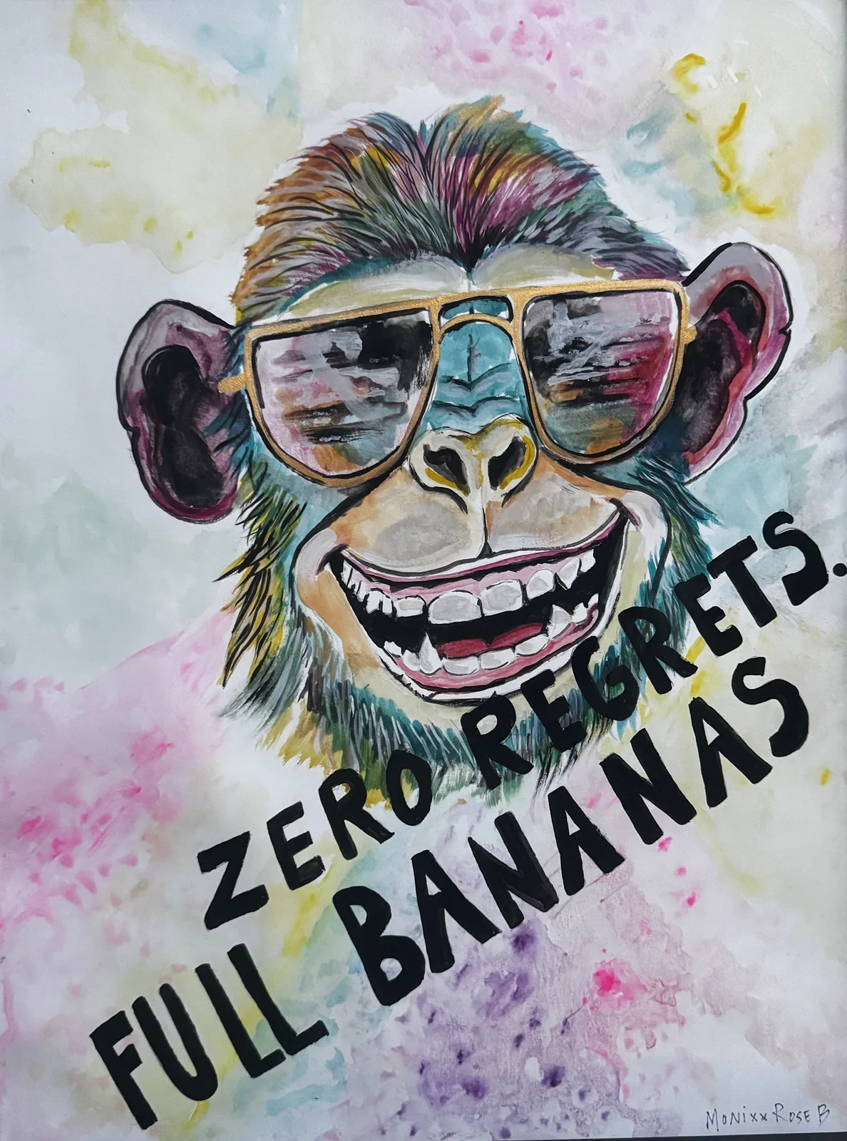 Akvarell FULL BANANAS av Monica Rose Bergström (Monixx)