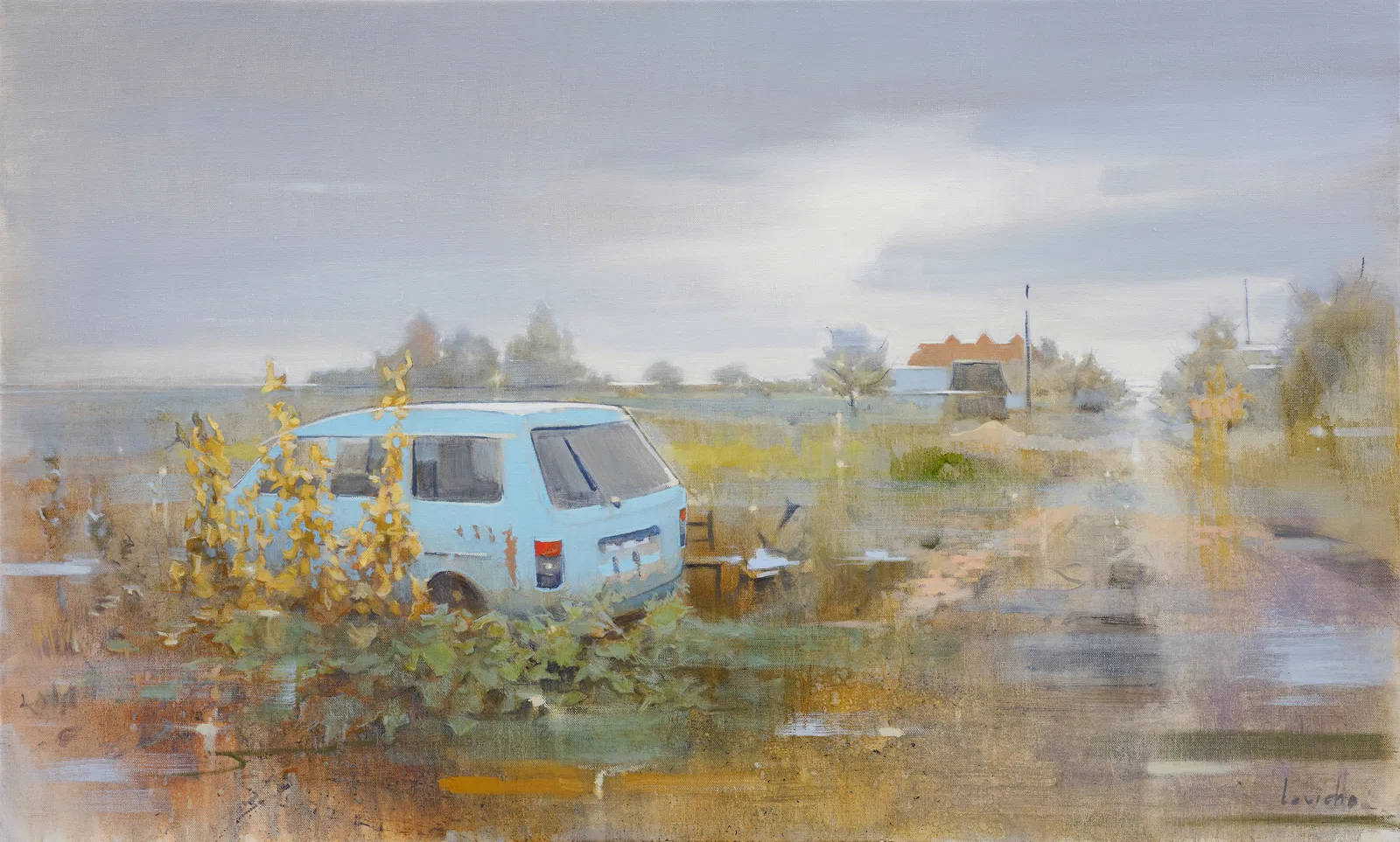 Oljemålning Blues for Blue Bus av Alexander Levich
