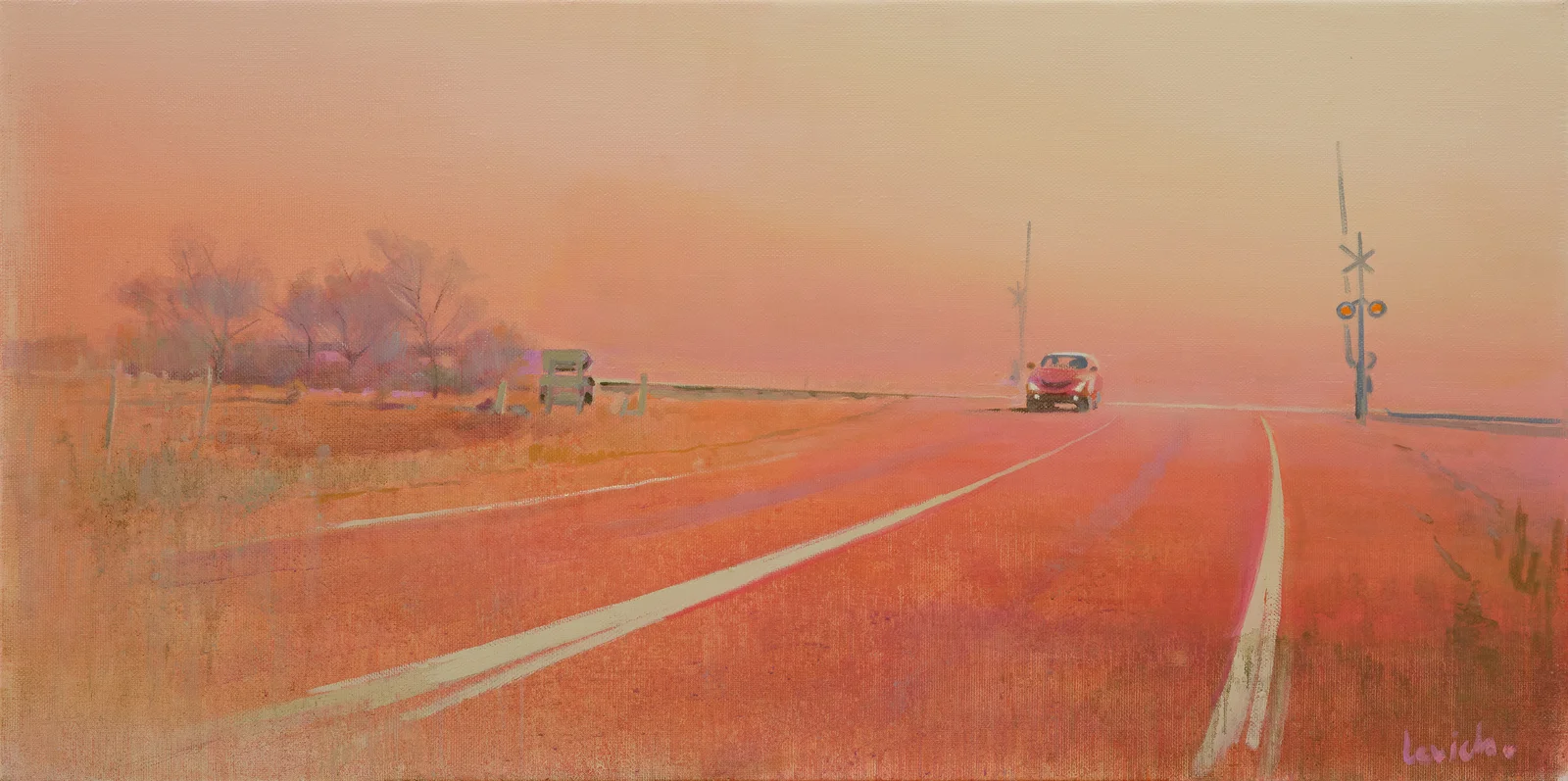 Oljemålning Sunset Road av Alexander Levich