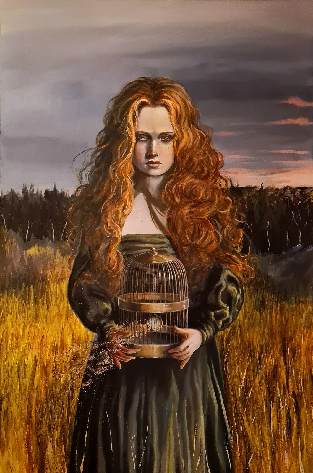 Akrylmålning It is precious, keep it safe. It so easily flies away. av Mimmi MPs ArtCreations Pettersson