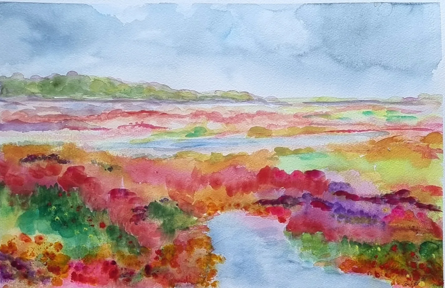 Akvarell En dröm om sommaren.. av Åsa Edlund