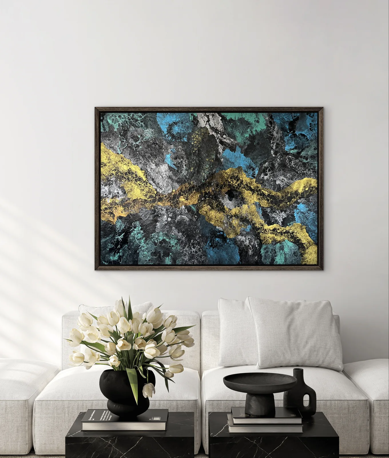 Akrylmålning Golden reef av Helena Rystedt