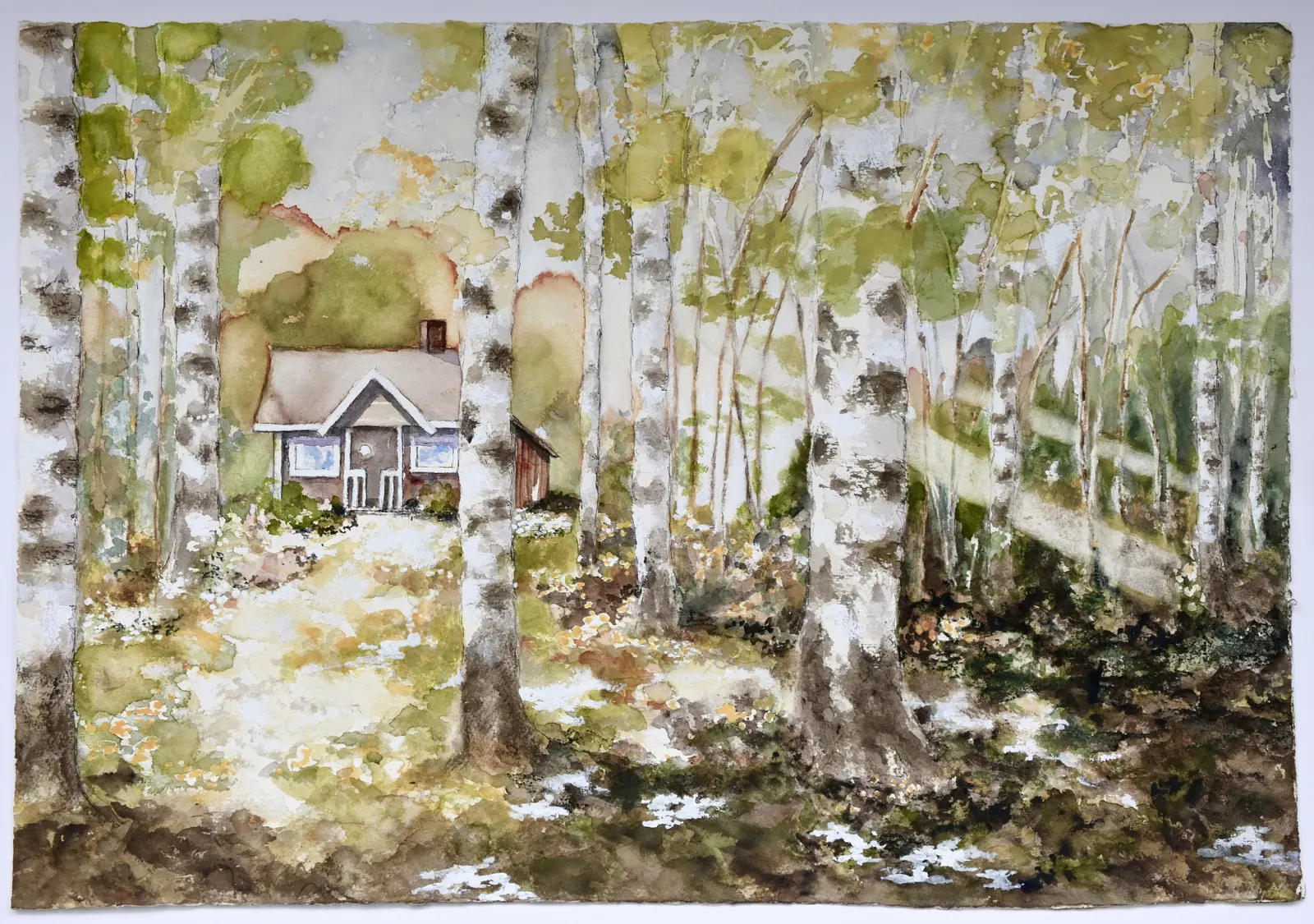 Akvarell Stygan i Gläntan av Cécile Hansson