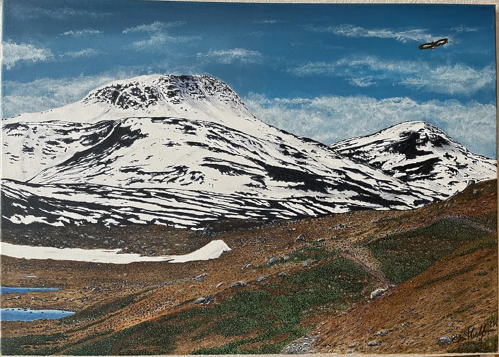 Akrylmålning Fjäll 001 av Jan Hultman