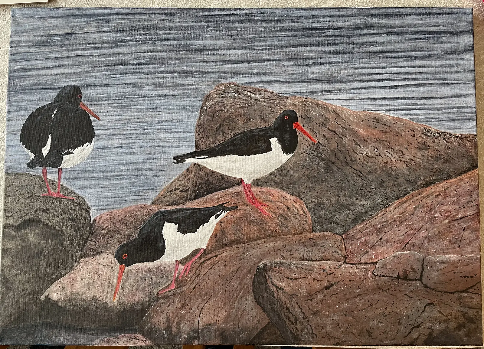 Akrylmålning Strandskator av Jan Hultman