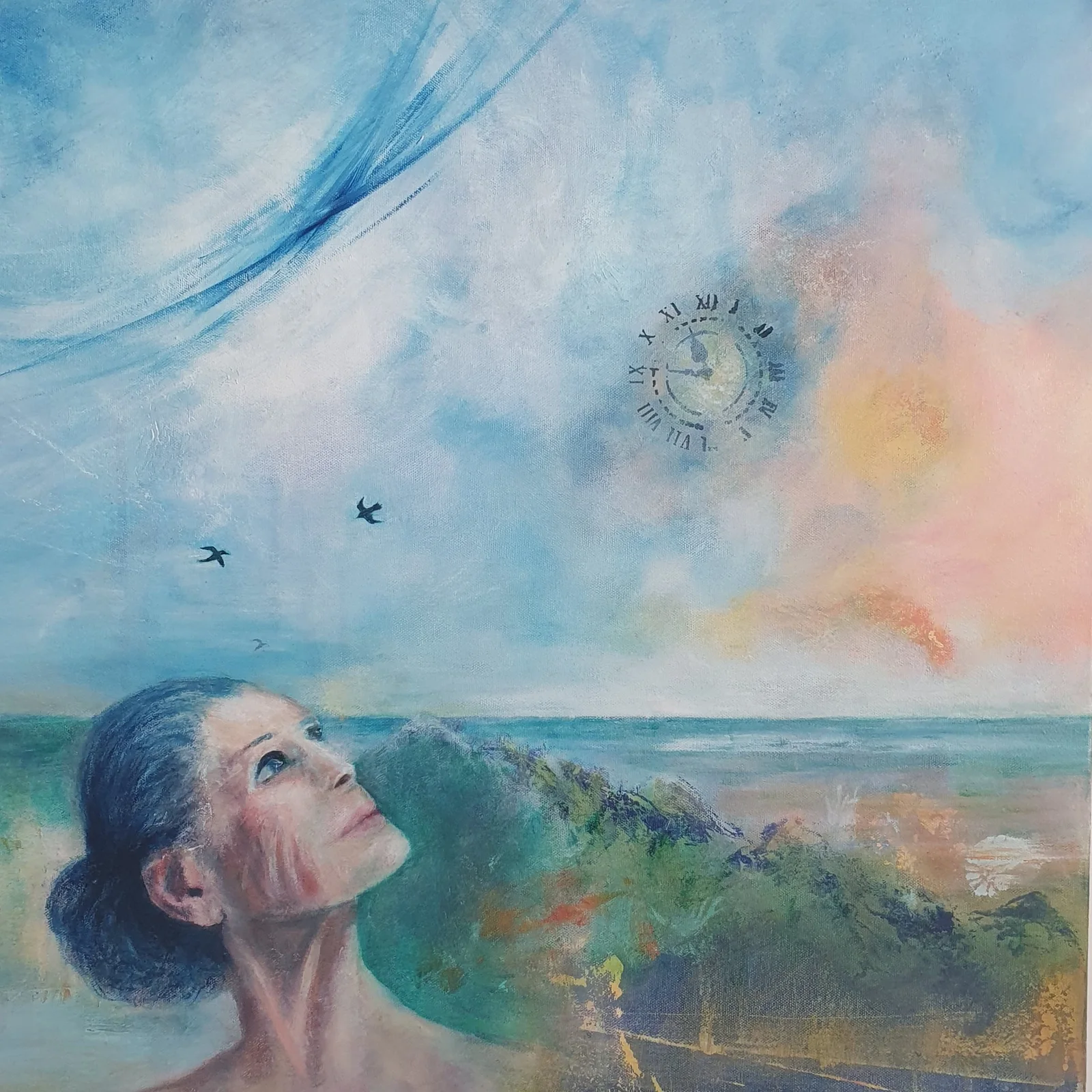 Oljemålning Eftertanke av Rita Helsing