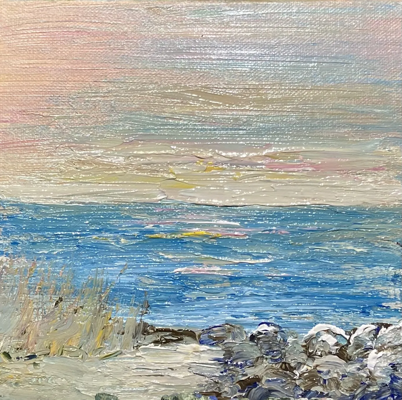 Akrylmålning Skimrande hav av Marie-Louise Ljungberg