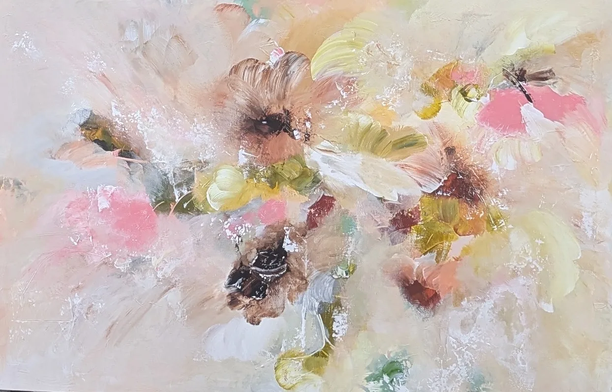 Akrylmålning Love in Bloom av Susanne Grahn