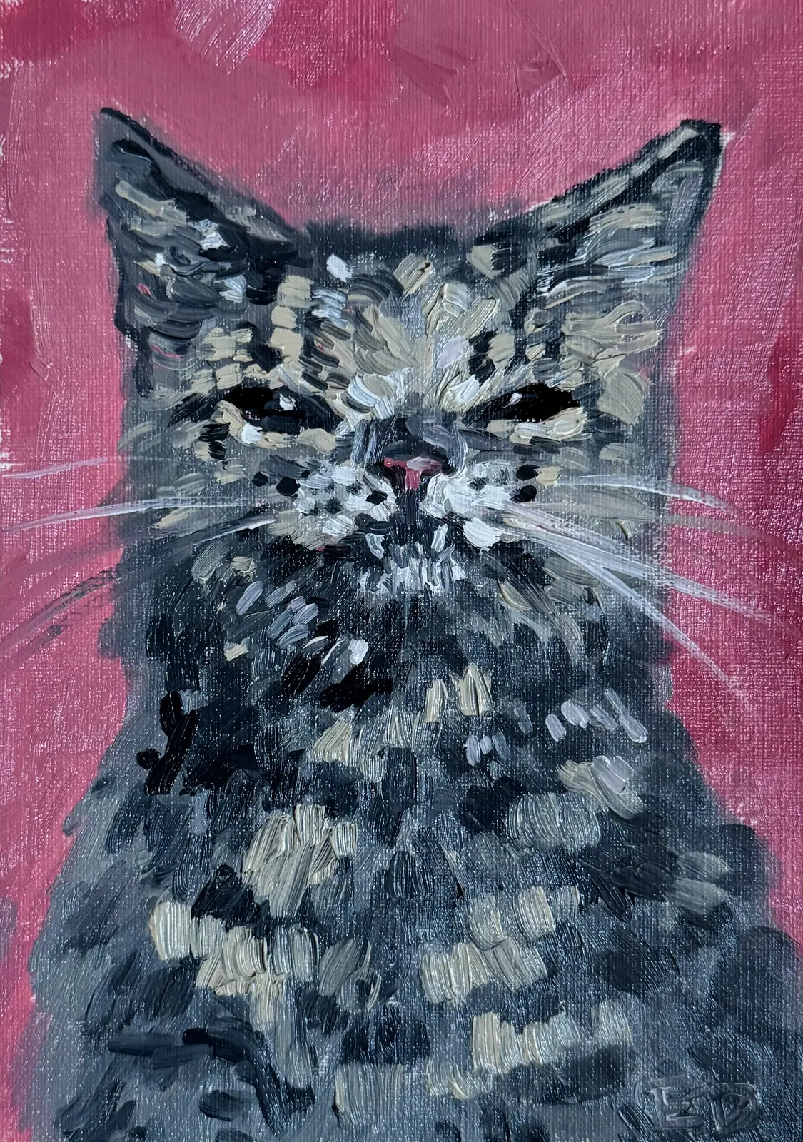 Oljemålning Katten av Ekaterina Dutkevich