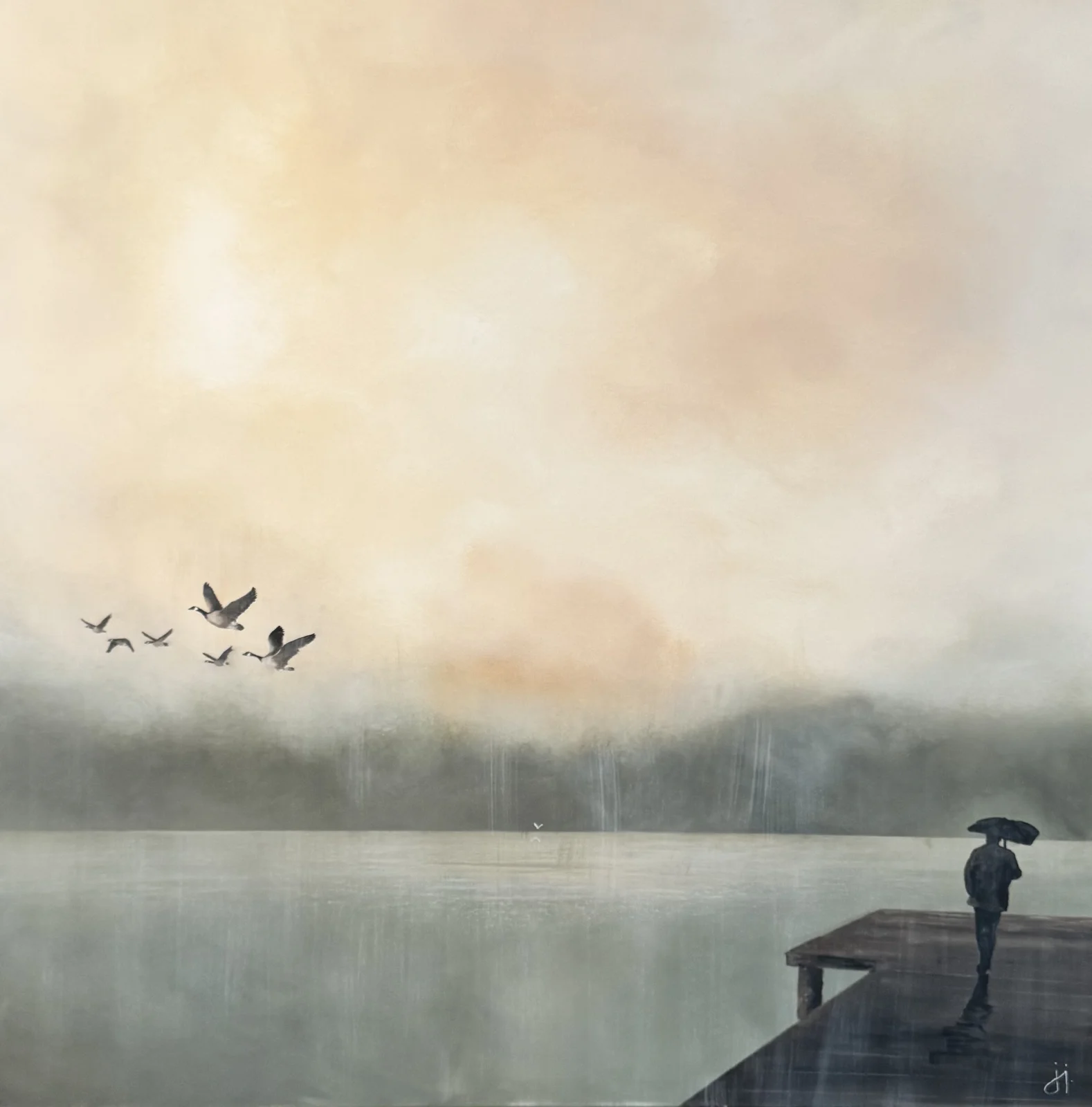 Akrylmålning Jag tänker på dig ofta i mitten av november av Jenny Jonesjö