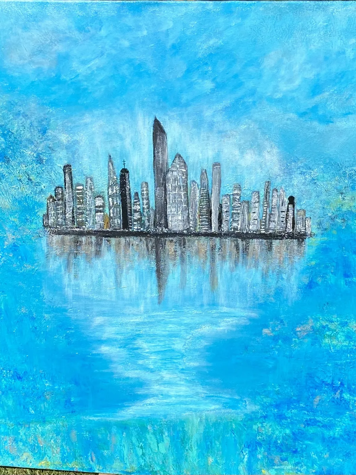 Akrylmålning Manhattan av Erlinda Nordh