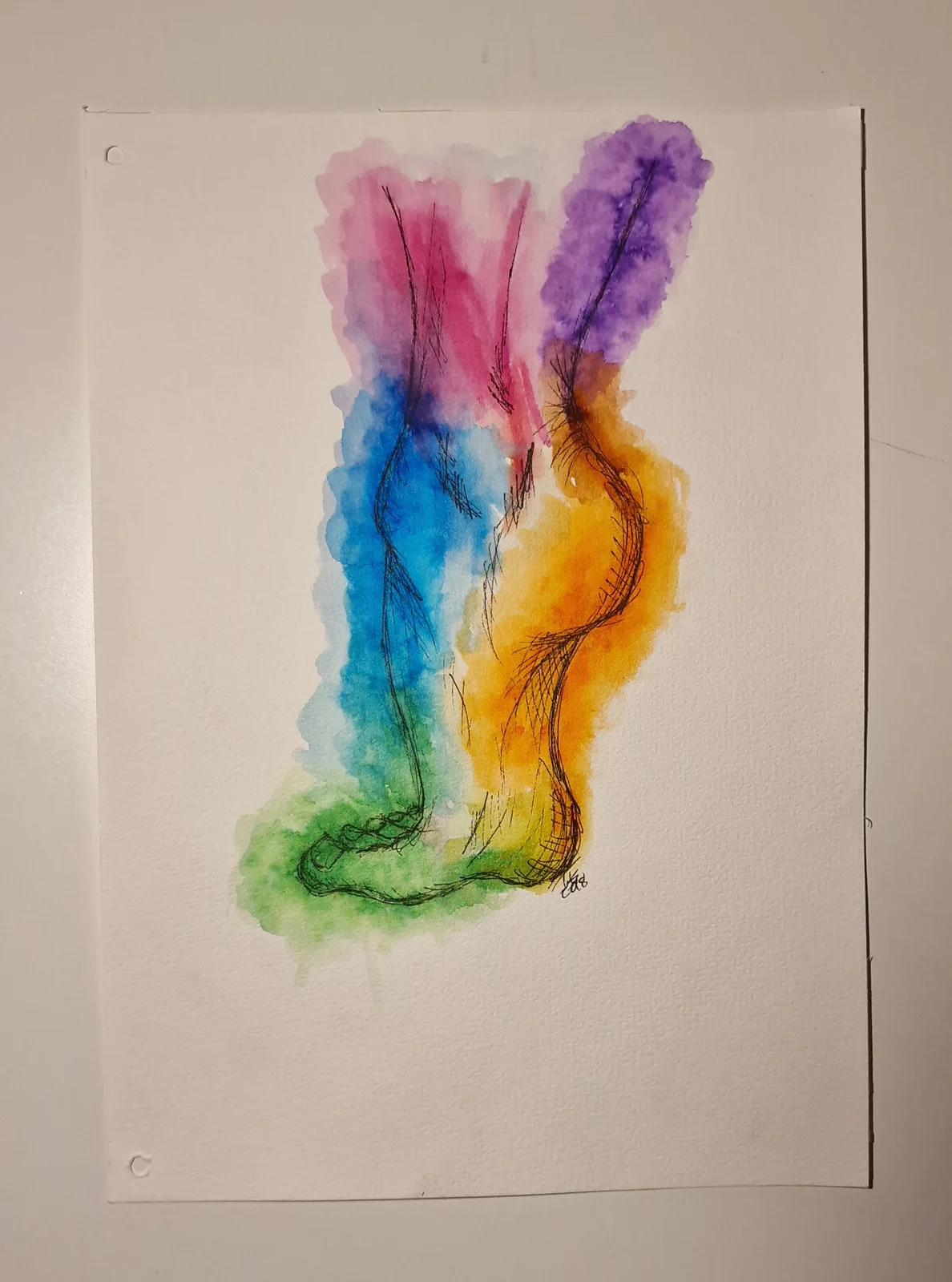 Akvarell Colorful step av Irina Nygren Zethraeus
