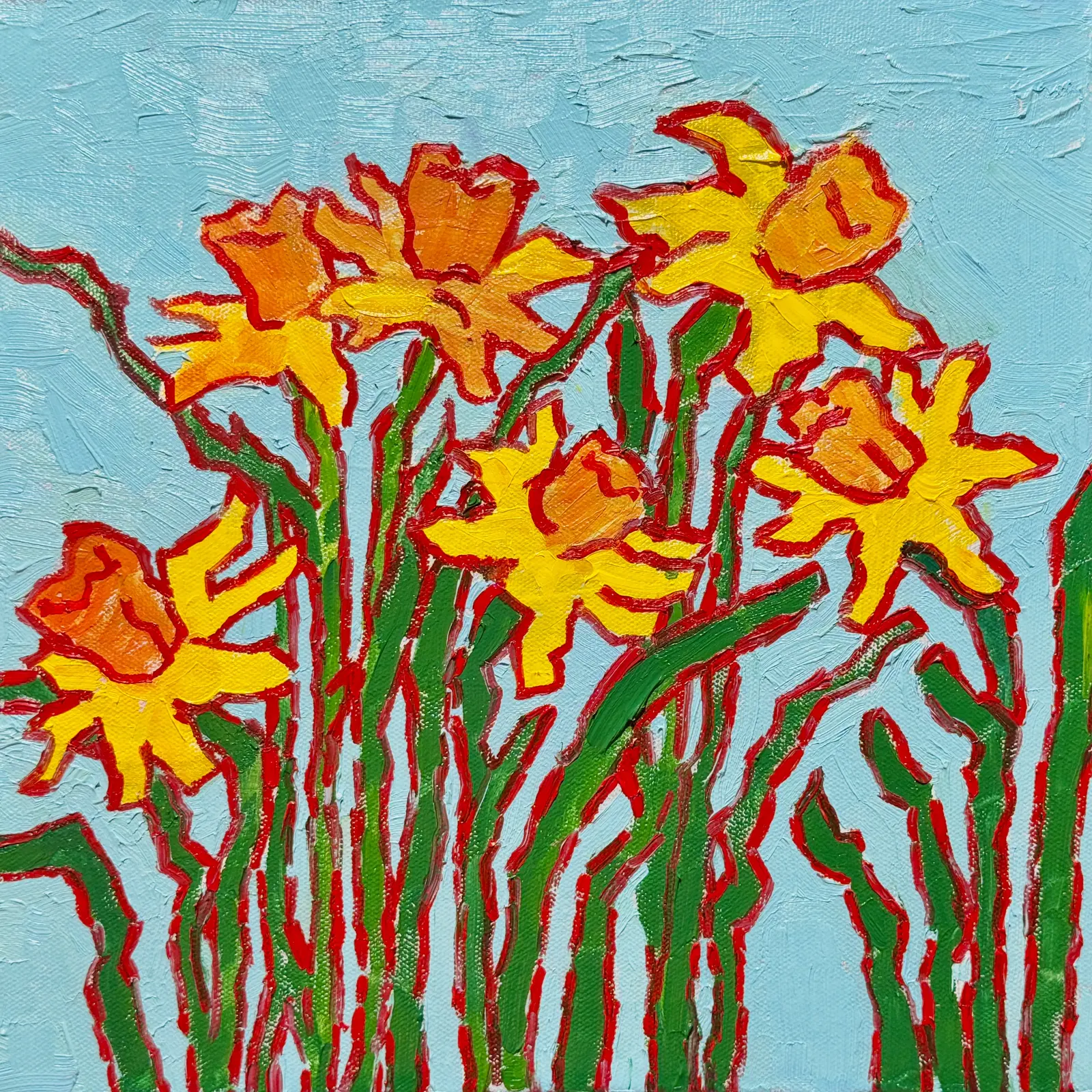 Oljemålning Daffodils av Ekaterina Dutkevich