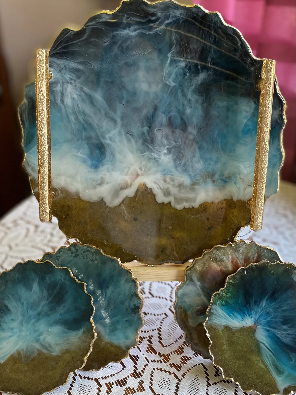 Skulptur Tray and coasters av Erlinda Nordh
