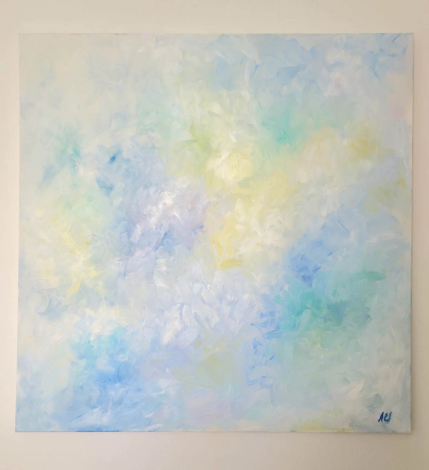 Oljemålning Cloudy blue av Alba Ehn