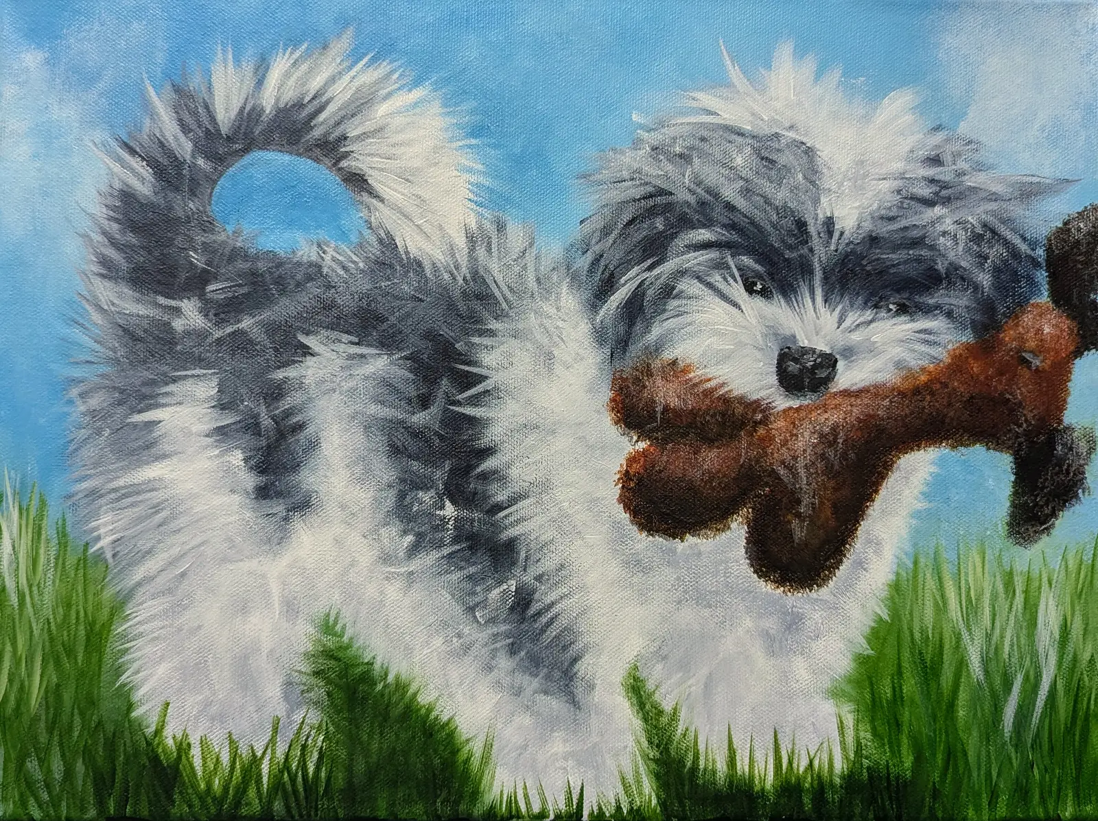 Akrylmålning Älskade Doglas av Tutta Domenstam