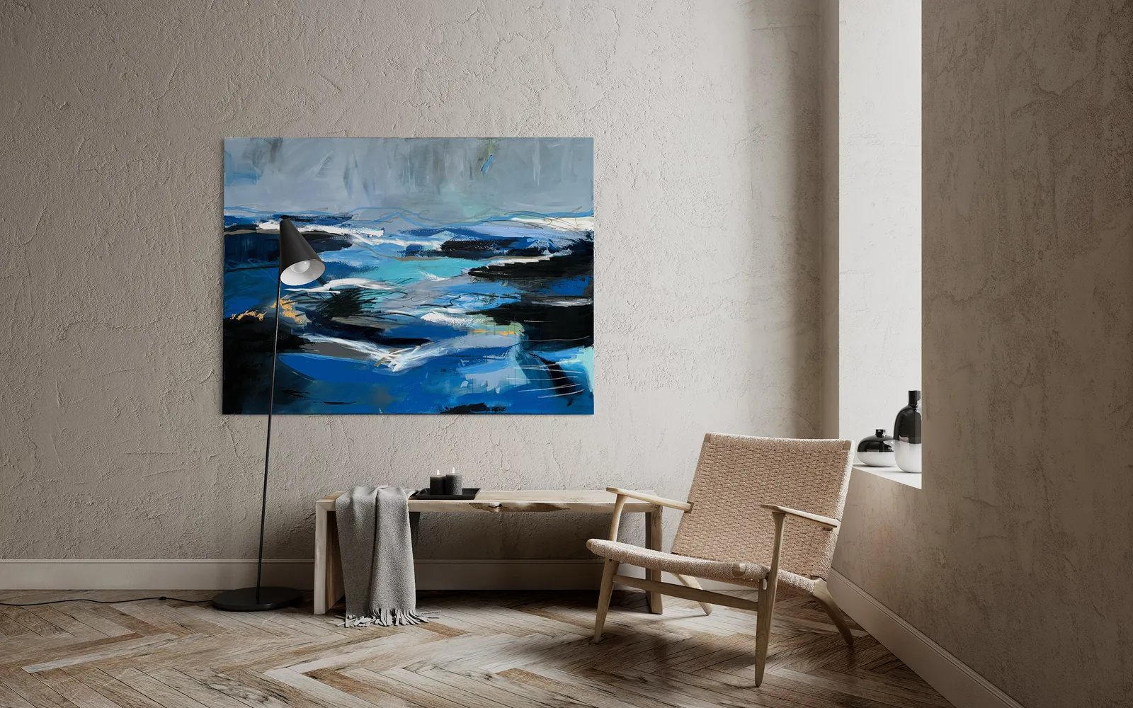 Akrylmålning Happier than ever av Frida Ahlqvist