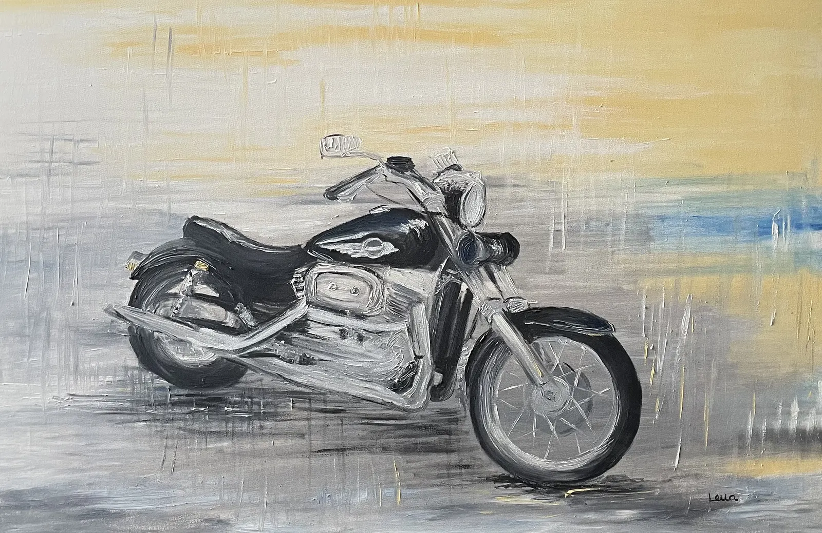 Oljemålning Sportster av Lena Hallman