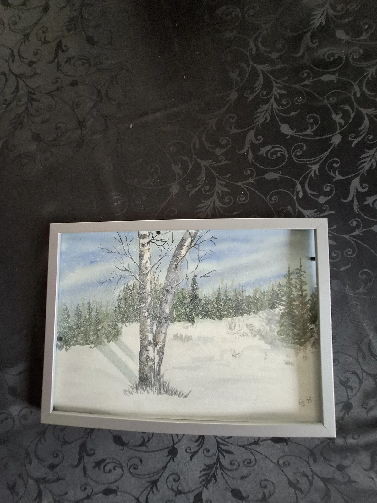 Akvarell Snöfall av Eleonore Svensson Svensson Eklund