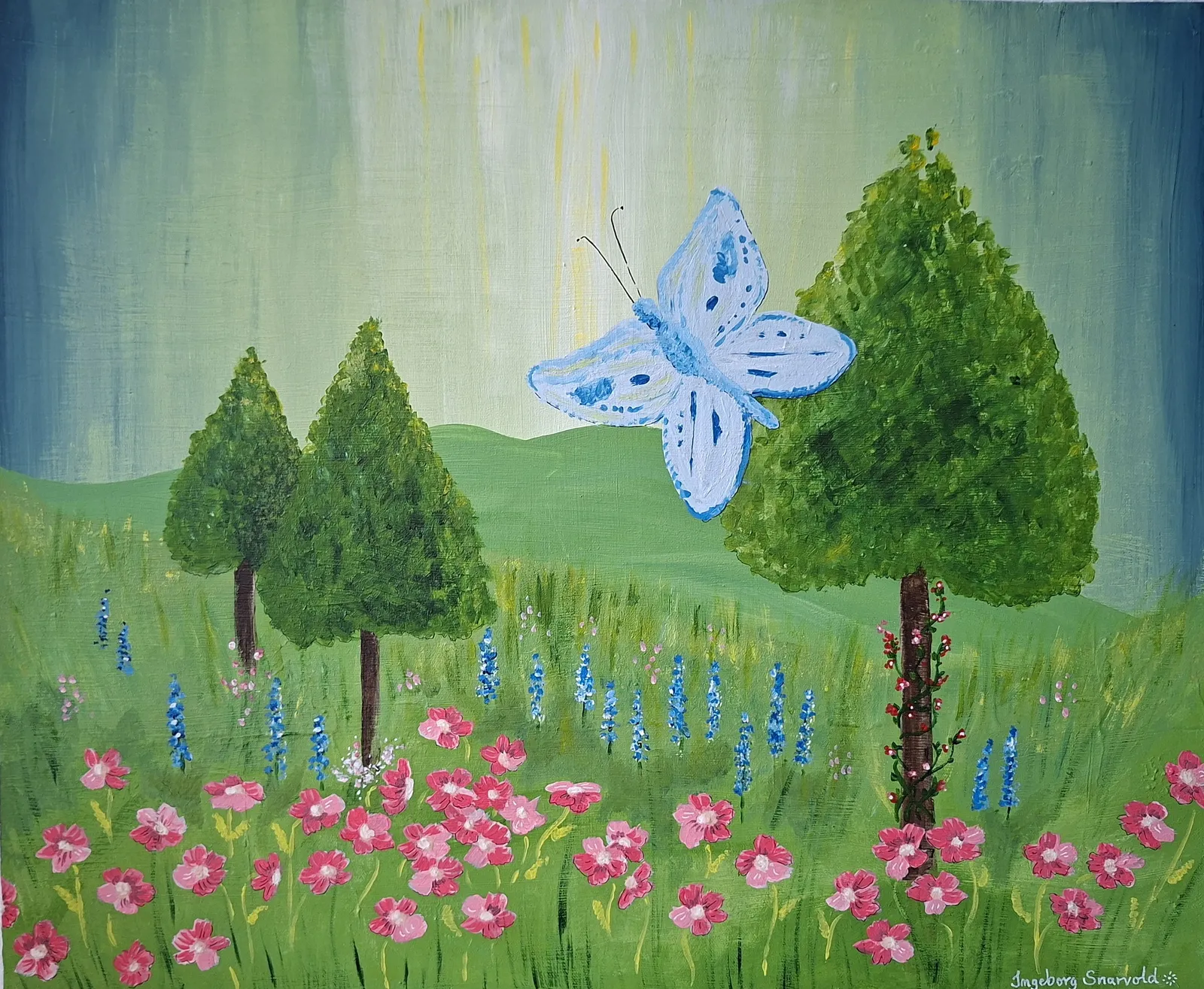 Akrylmålning När friheten lyfter av Ingeborg Snarvold