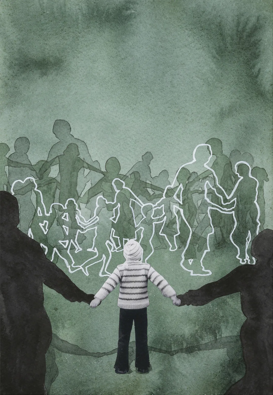 Akvarell Gemenskap och frigörelse av Pernilla Gustavsson