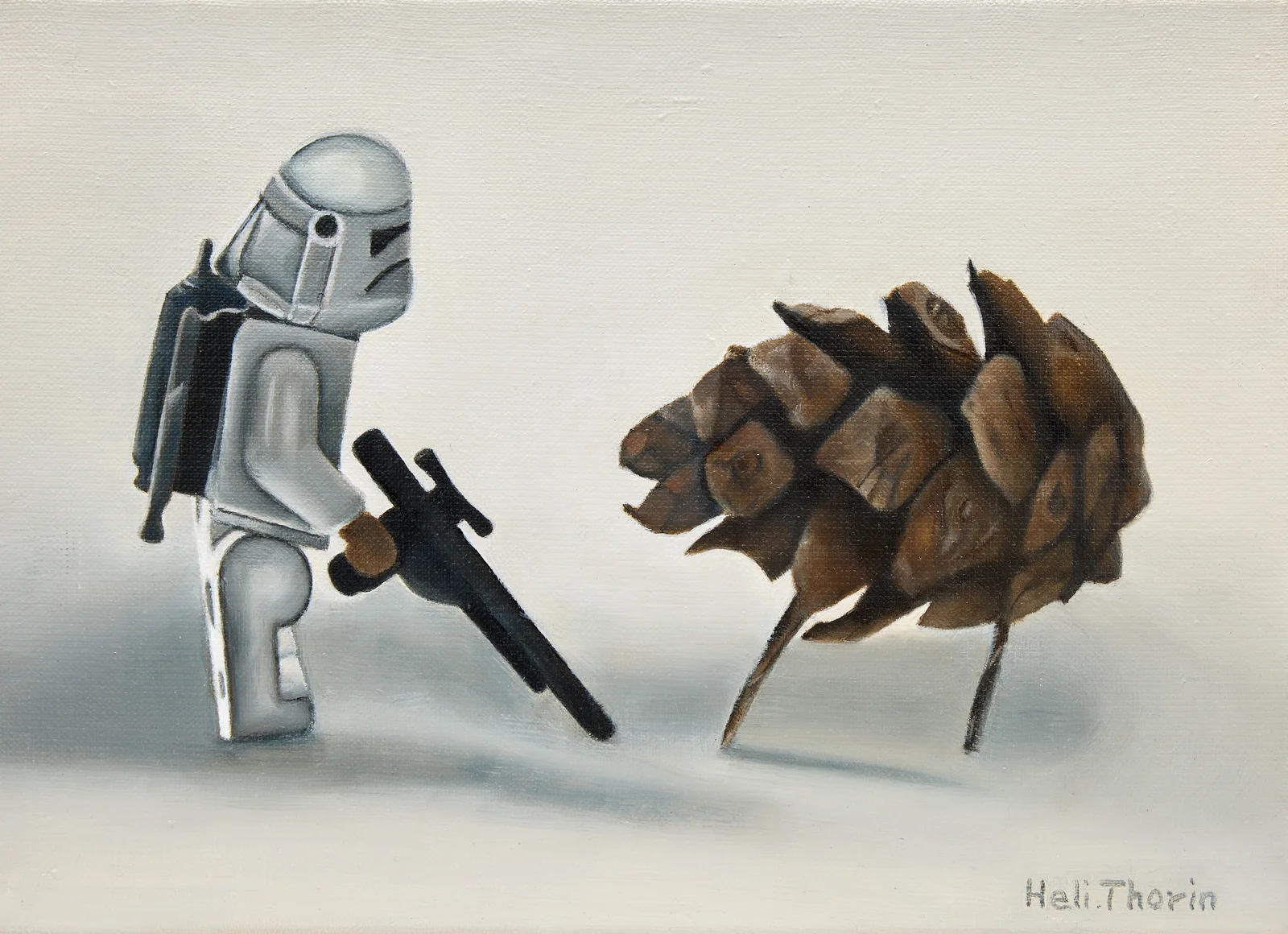 Oljemålning Då och nu av Heli Thorin