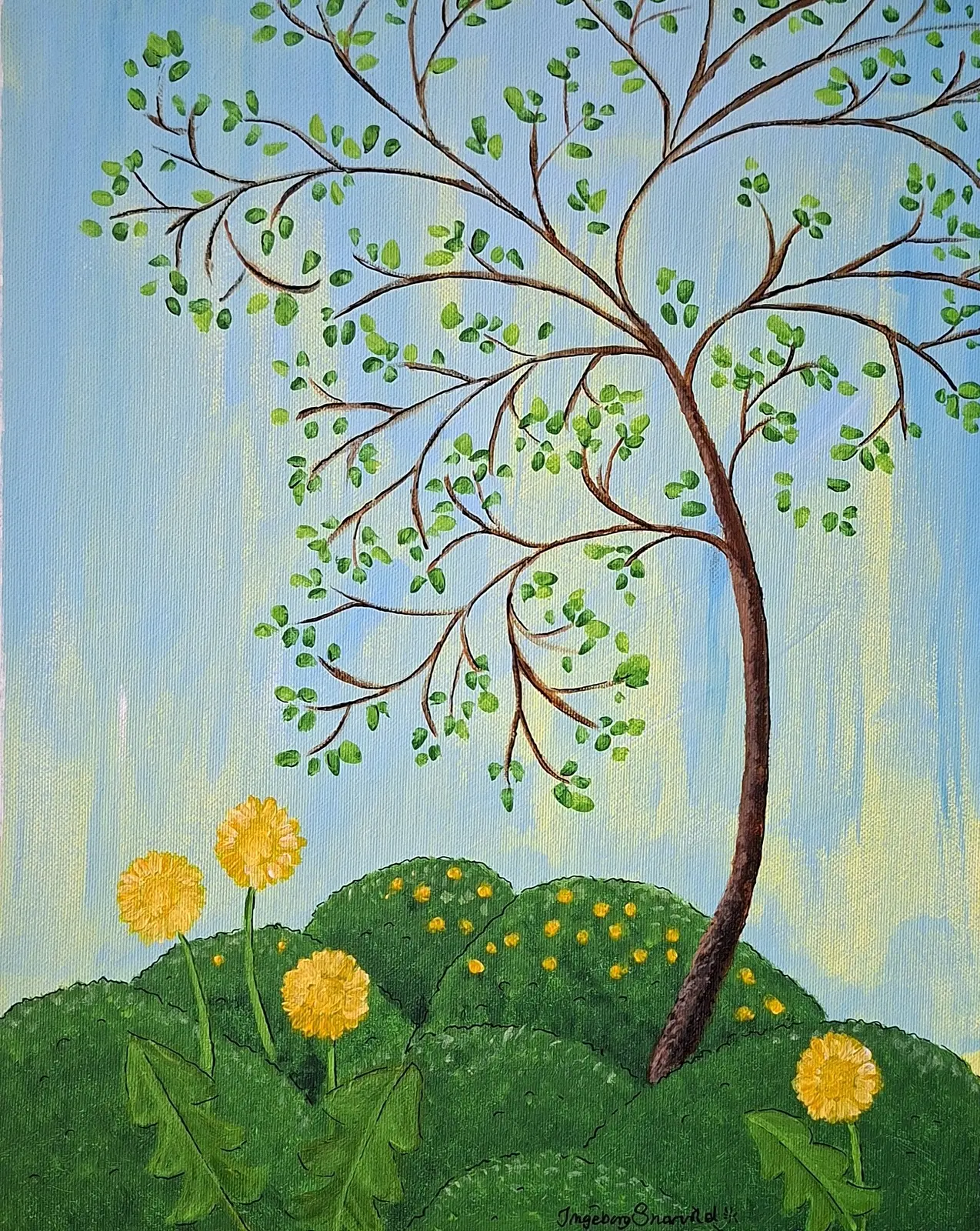 Akrylmålning Livskraft av Ingeborg Snarvold