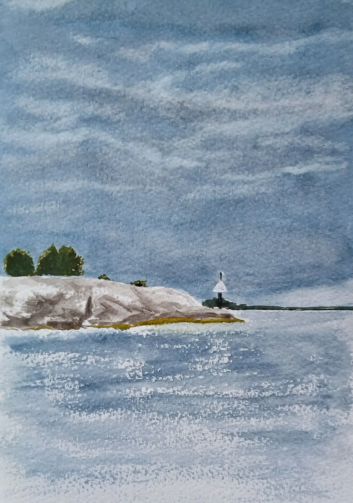 Akvarell I skärgården av Jerker Idestam-Almquist