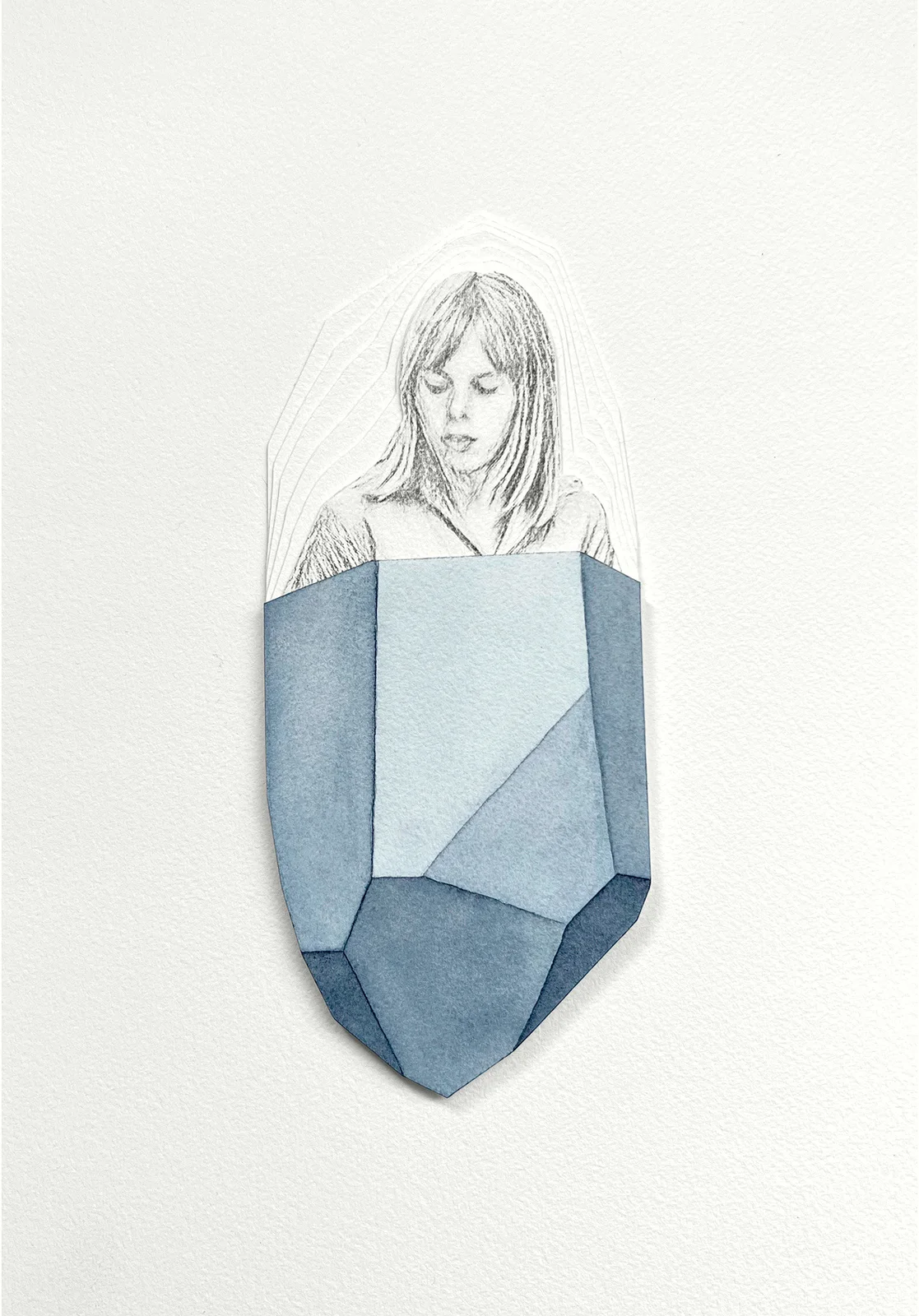 Akvarell Fantomkristall I av Pernilla Gustavsson