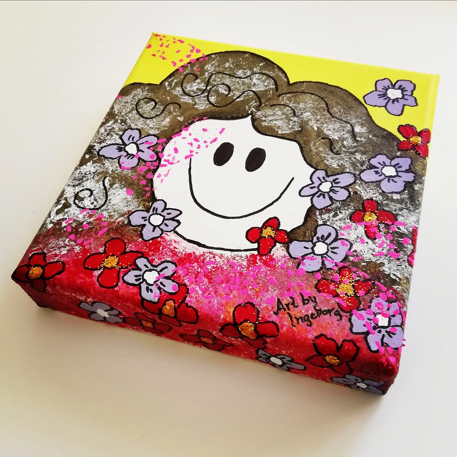 Akrylmålning Smile av Ingeborg Snarvold