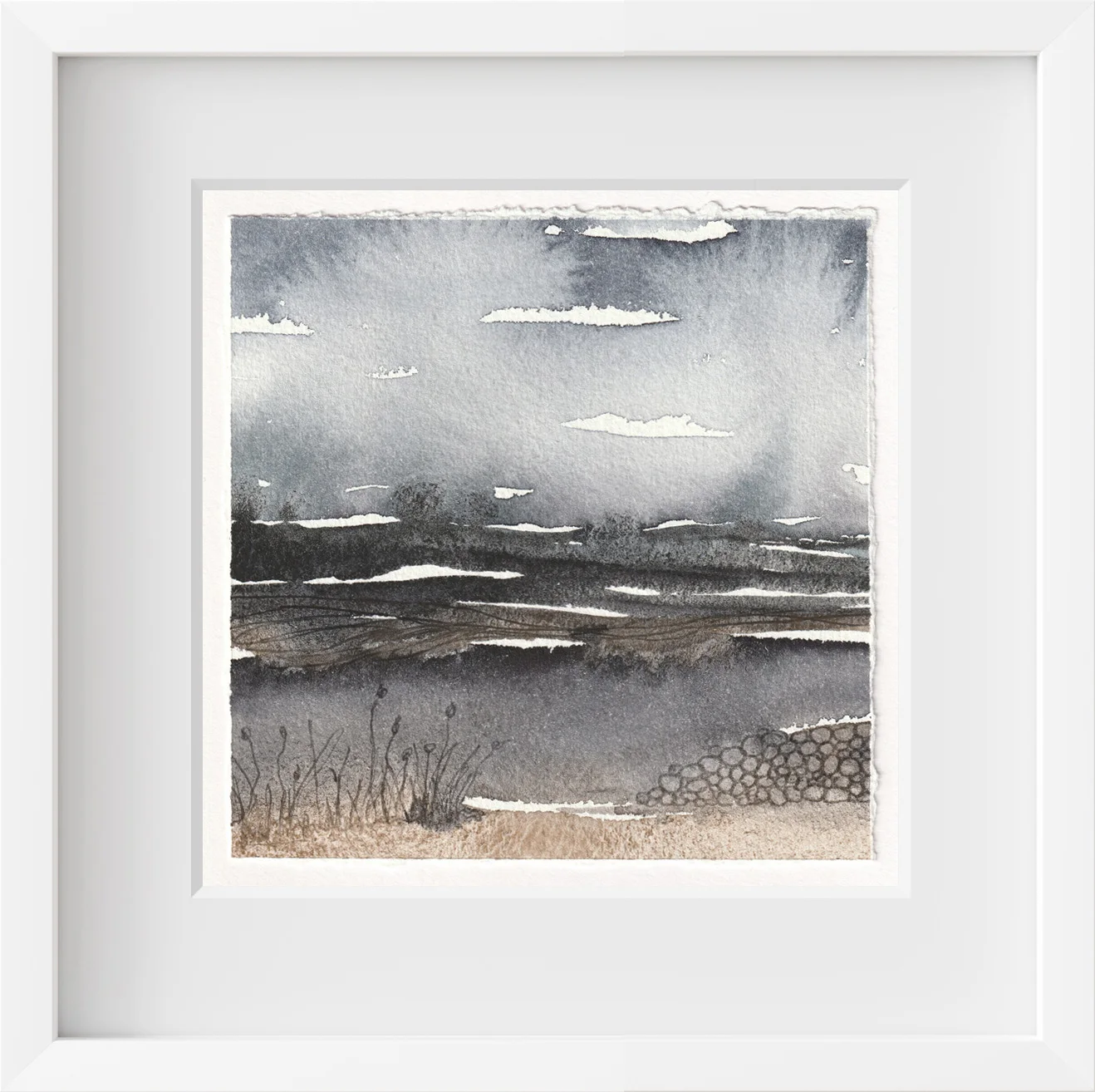 Akvarell Abstrakt landskap II av Pernilla Gustavsson