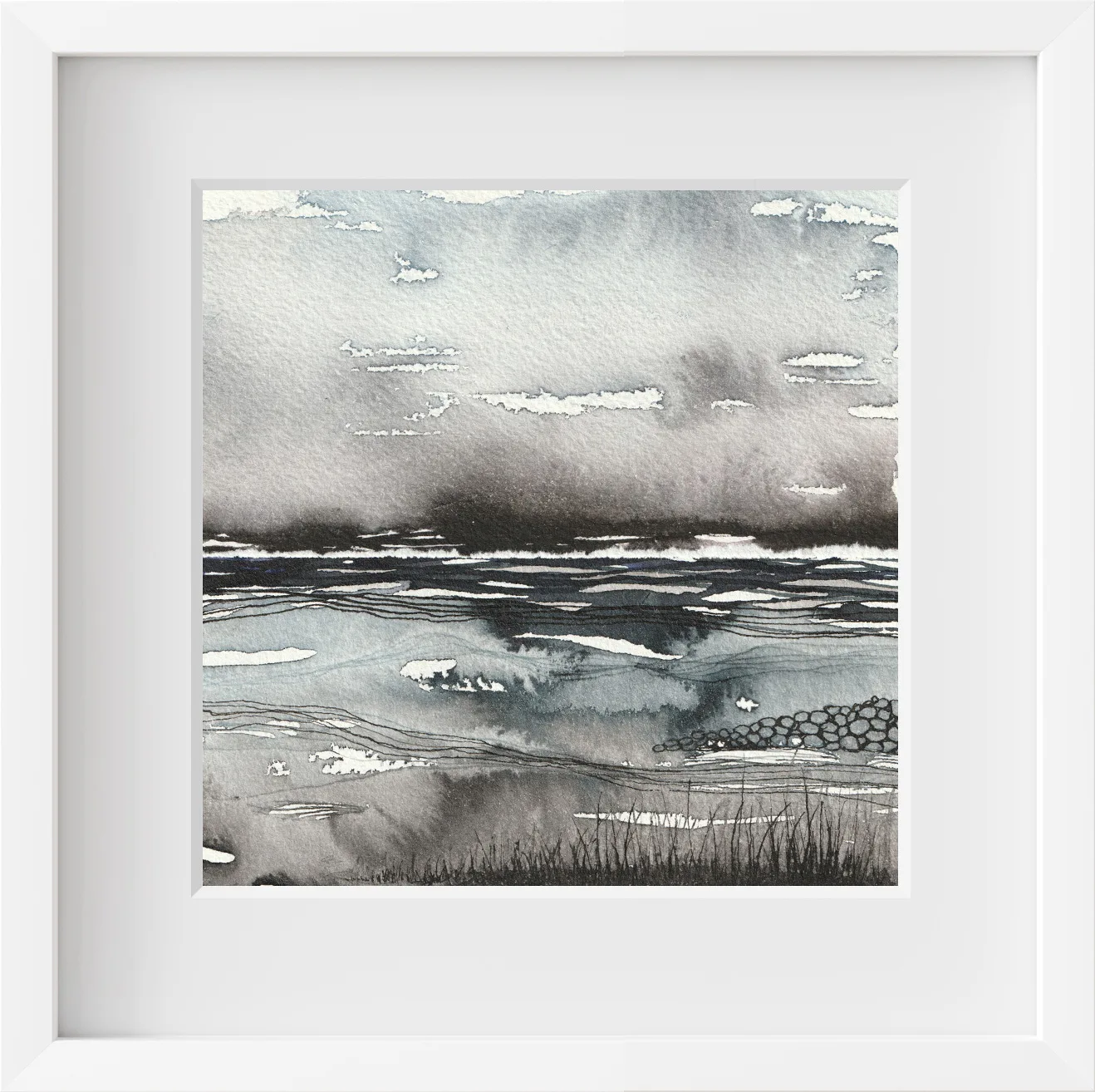 Akvarell Abstrakt landskap III av Pernilla Gustavsson