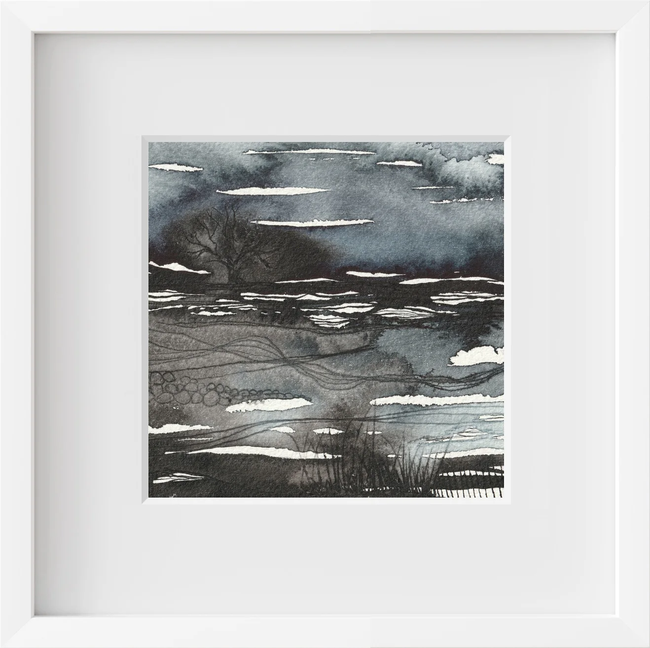 Akvarell Abstrakt landskap VI av Pernilla Gustavsson